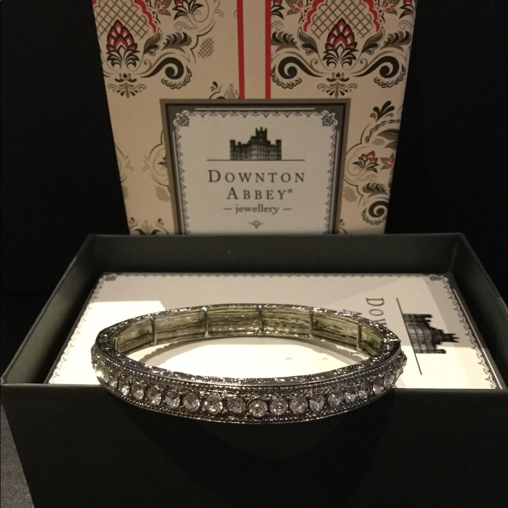 Downton Abbey Silvertone Crystal Stretch Bracelet